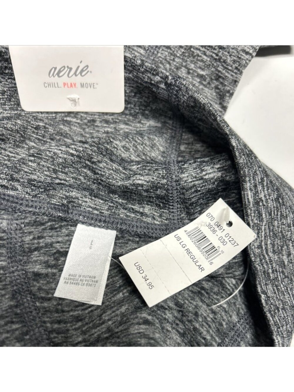 Aerie Chill Play Move Leggings Leg Pocket Gray Size L NWT - Picture 4 of 5